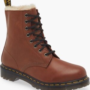 Dr. Martens Brown Leather Women's Combat Boots